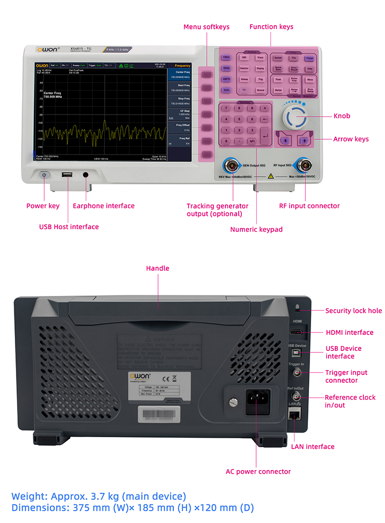 Signal Generator Spectrum Analyzer - Analisador de Espectro Portátil de 9kHz