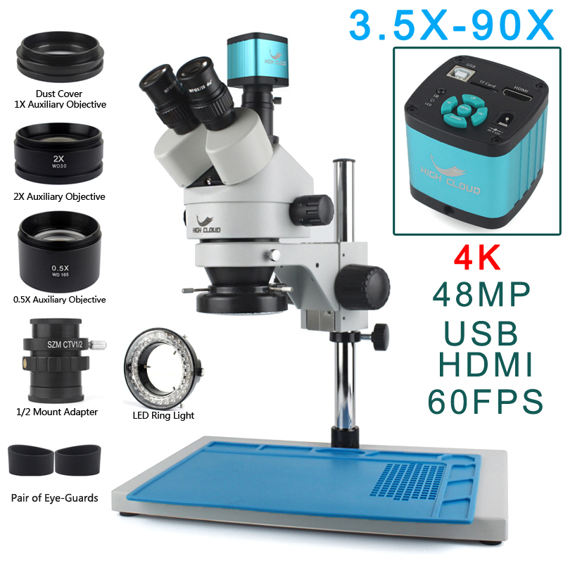 Microscópio trinocular estéreo - Stereo Trinocular Microscope Pcb avaliação e preço